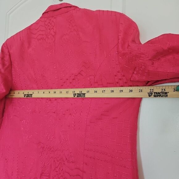 Coldwater Creek Women's Artsy Silk Collar Open‎ Boxy Pink Blazer Jacket Sz Med. - Picture 7 of 8